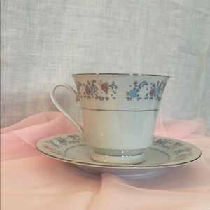 Floral China Teacup and Saucer Set